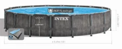 Intex Prism Frame Pool Greywood - 549 X 122 Cm – Met Filterpomp En Accessoires -KOKIDO Winkel 26744gn zwembadformaat 1