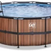 EXIT TOYS EXIT Wood Zwembad - 427 X 122 Cm - Met Zandfilterpomp En Trap