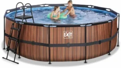 EXIT TOYS EXIT Wood Zwembad - 427 X 122 Cm - Met Zandfilterpomp En Trap -KOKIDO Winkel 680 1200 exit 30 27 14 10 int 4