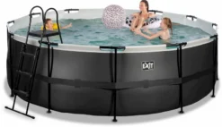 EXIT TOYS EXIT Black Leather Zwembad - 427 X 122 Cm - Met Zandfilterpomp En Trap -KOKIDO Winkel 688 1200 exit 30 27 14 20 int 4