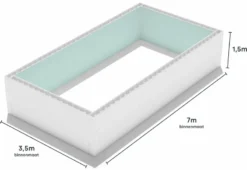 Polystyreen Zwembad Blokkenset High Density - 7.00 X 3.50 X 1.50 M -KOKIDO Winkel 700x350 zij ps80 size