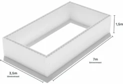 Polystyreen Zwembad Blokkenset - 7,00 X 3,50 X 1,50 M -KOKIDO Winkel 700x350 zij size