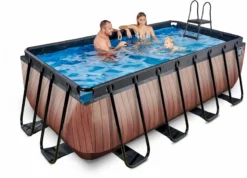 EXIT TOYS EXIT Wood Zwembad - 400 X 200 X 122 Cm - Met Zandfilterpomp En Trap -KOKIDO Winkel 864 1200 exit 30 27 42 10 int 5