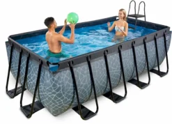 EXIT TOYS EXIT Stone Zwembad - 400 X 200 X 122 Cm - Met Zandfilterpomp En Trap -KOKIDO Winkel 866 1200 exit 30 27 42 00 int 6