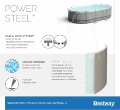 Bestway Power Steel Oval Zwembad - 488 X 305 X 107 Cm - Met Filterpomp En Accessoires -KOKIDO Winkel 900 989 56448 02 power steel