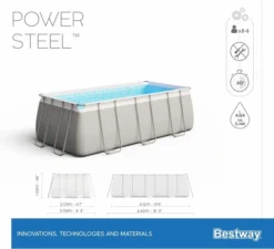 Bestway Power Steel Rectangular Zwembad - 412 X 201 X 122 Cm - Met Zandfilterpomp En Accessoires -KOKIDO Winkel bestway power steel rectangular zwembad 412 x 201 x 122 cm set 16