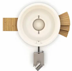 Houtgestookte Hottub Met Filteraansluiting - 4-6 Personen - Wit -KOKIDO Winkel bovenaanzicht incl