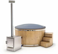 Houtgestookte Hottub Met Filteraansluiting - 4-6 Personen - Grijs 8 Houtgestookte Hottub Met Filteraansluiting - 4-6 Personen - Grijs -KOKIDO Winkel cover grijs 1