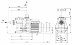 Aqua Vario Plus Variabele Zwembadpomp -KOKIDO Winkel technischetekeningspeckaquavarioplus