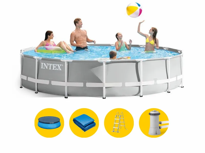 Intex Prism Frame Pool - 457 X 122 Cm - Met Filterpomp En Accessoires 1 Intex Prism Frame Pool - 457 X 122 Cm - Met Filterpomp En Accessoires